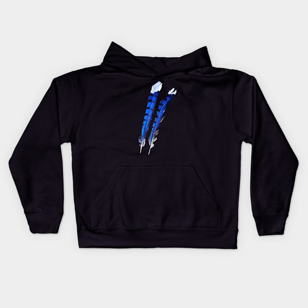 Blue Jay Bird Feathers Blue Beautiful Wildlife Birder Gift Kids Hoodie by twizzler3b